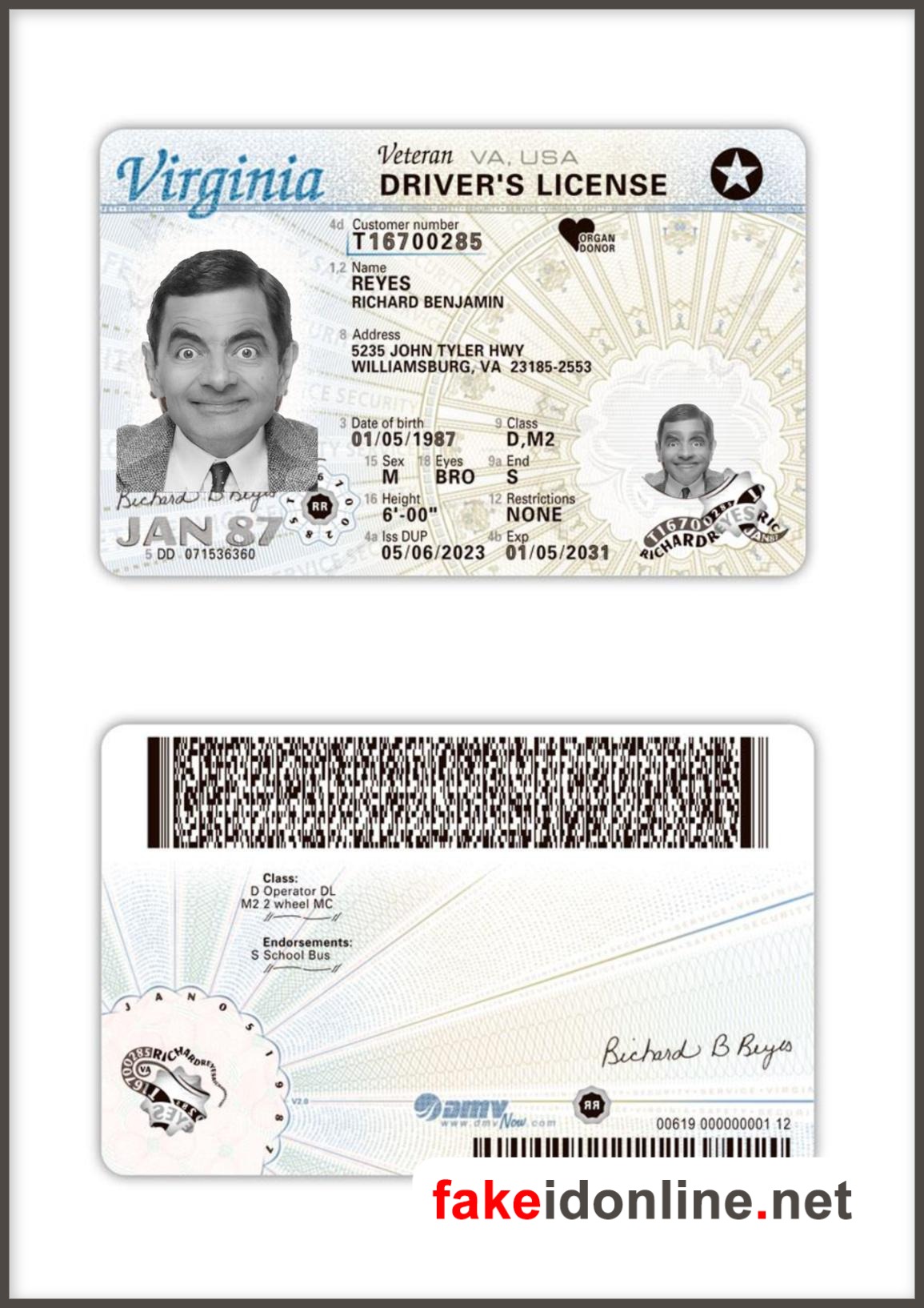 Virginia Driver License New 1200dpi